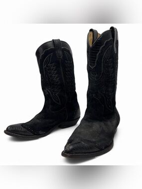 Men's Black Western Cowboy Boots - Classic Embroidered Style